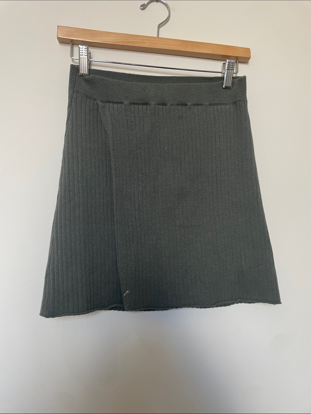 Free People Ribbed A-Line Knit Skirt - green